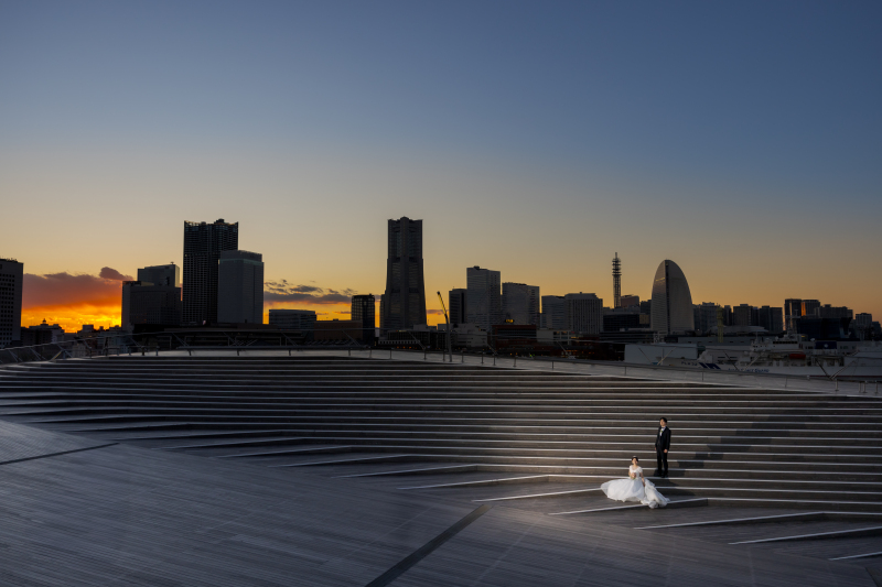 大さん橋の背景が映えるのはいつ？撮影時間で差がつく前撮り