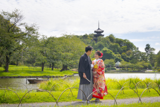 三渓園でのフォトウェディング!撮影の手続きと特別なルールについて