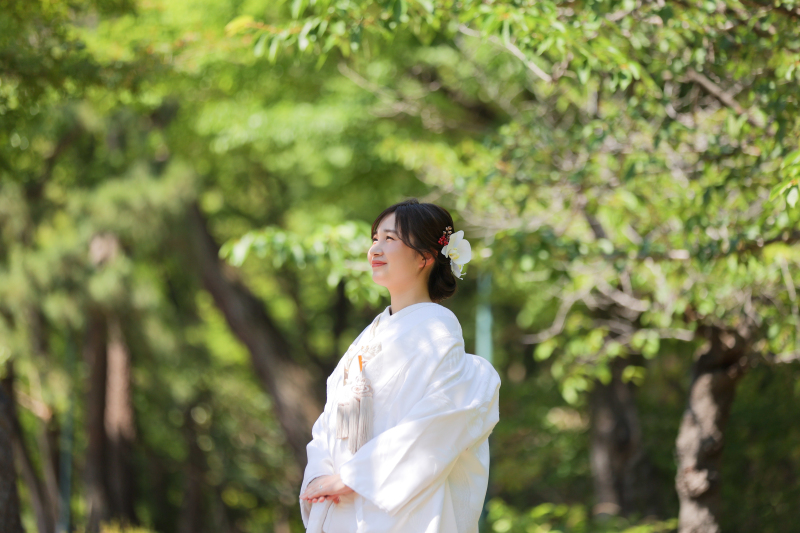 白無垢×綿帽子でロケーション撮影