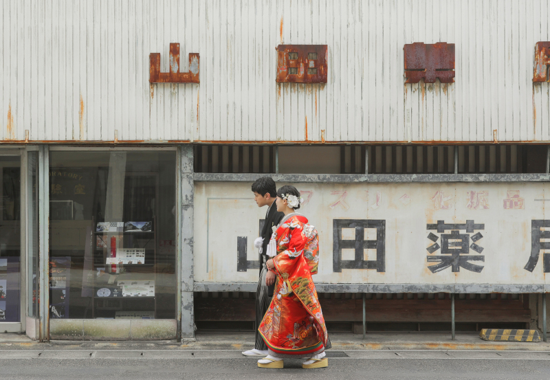 馴染みのある古い街並み