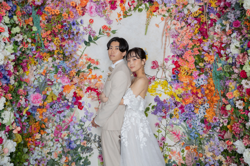 ハウススタジオで楽しむお花背景