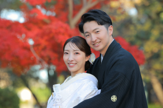 鶴舞公園和装ロケ白無垢（紅葉）