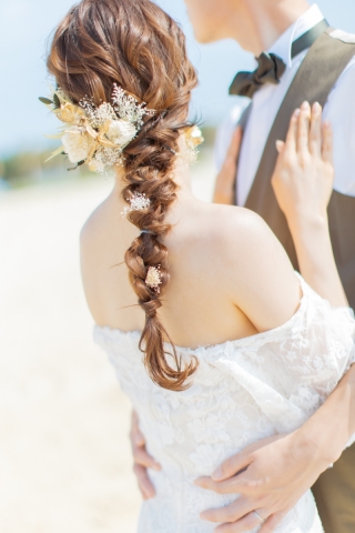 編み下ろしヘア