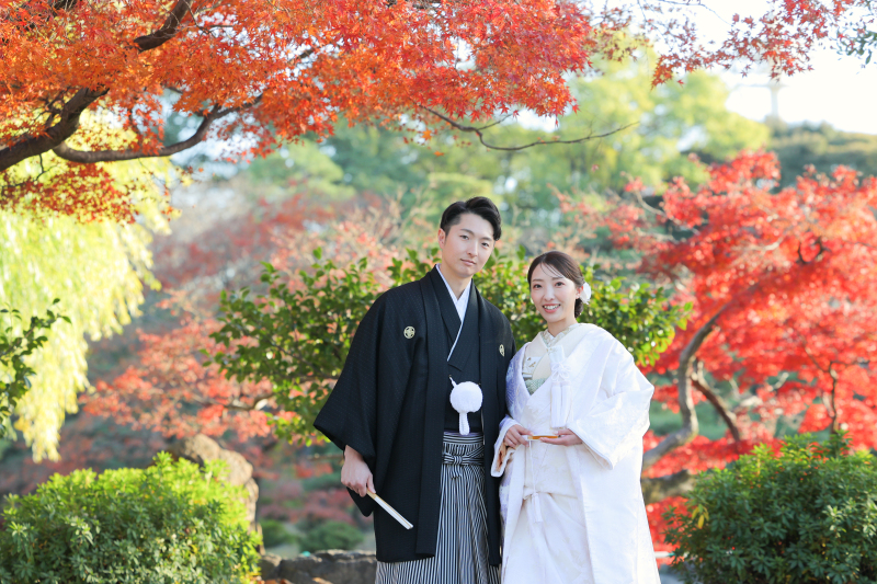 鶴舞公園和装ロケ白無垢（紅葉）