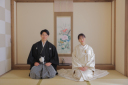 屋内庭園と洋装スタジオでのウェディングフォト
