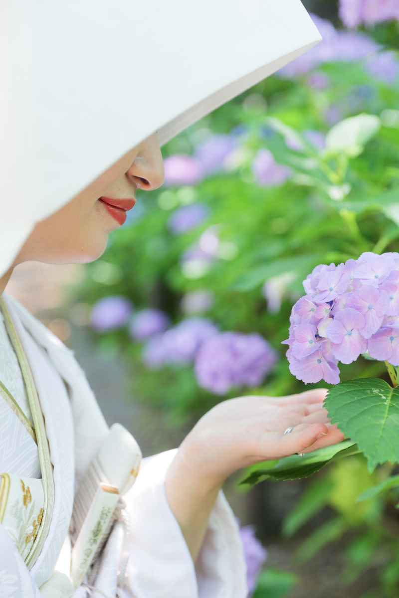 白無垢×綿帽子でロケーション撮影