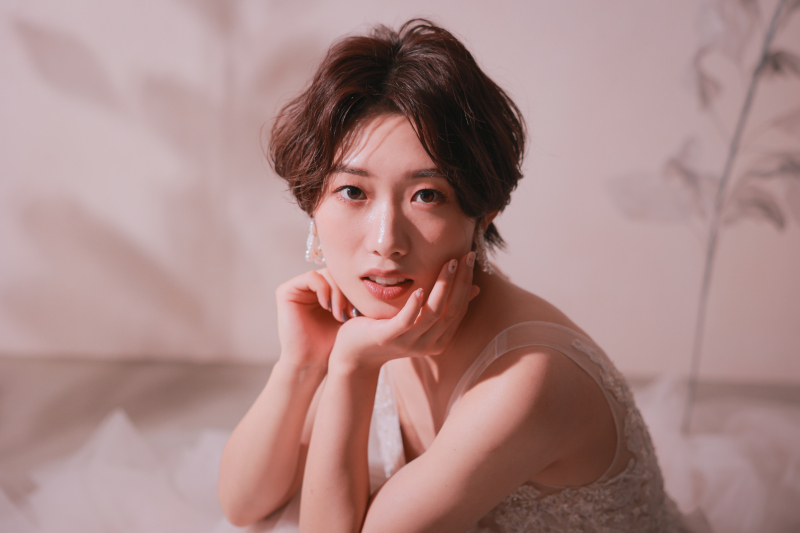 ジャイアントフラワー ショートヘアアレンジ