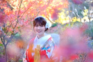 鎌倉の前撮りの１シーン