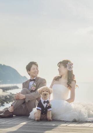 ペットと一緒にフォトウェディング