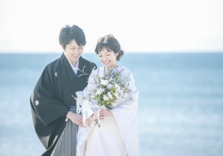海の和装フォトウェディング