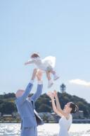 海辺のファミリーフォトウェディング