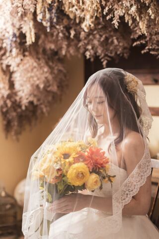 スタジオに装飾しているドライフラワー