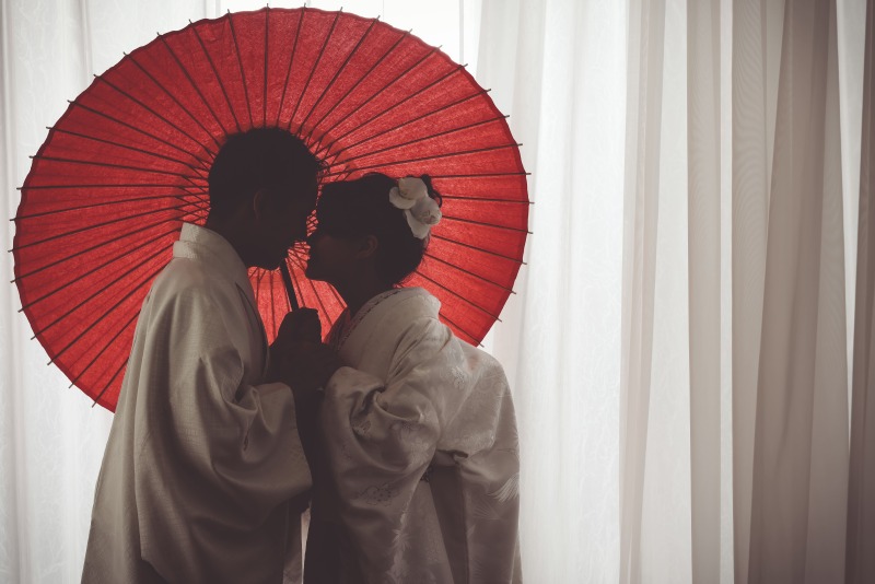和傘をつかったお写真♪