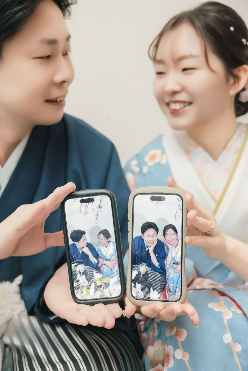 色打掛 紹介♡水色&times;桜 上品な色打掛