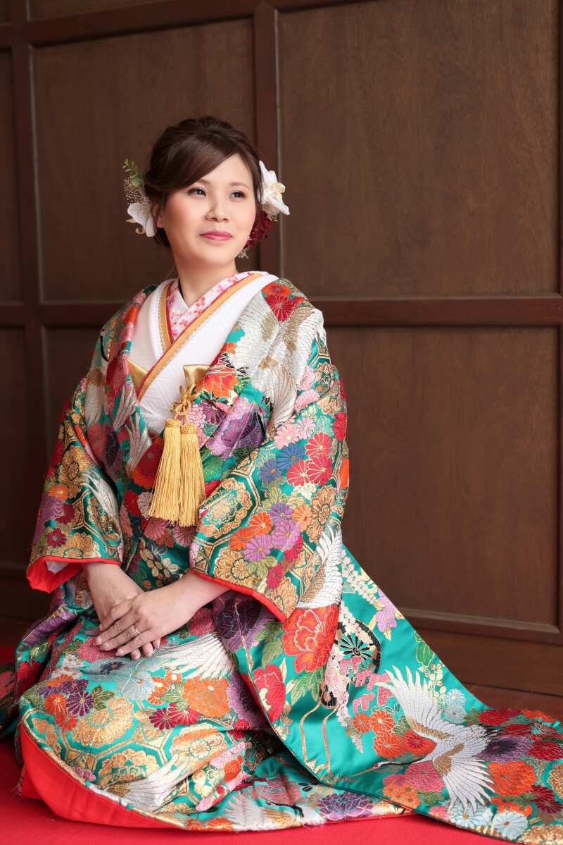 色打掛紹介♪〜上品で豪華!かっこいいグリーン【色393】〜