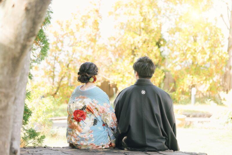 色打掛 紹介♡水色&times;桜 上品な色打掛