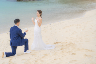 挙式プランで念願のビーチ挙式(・ω・)