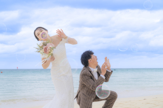 シャボン玉を使って♪