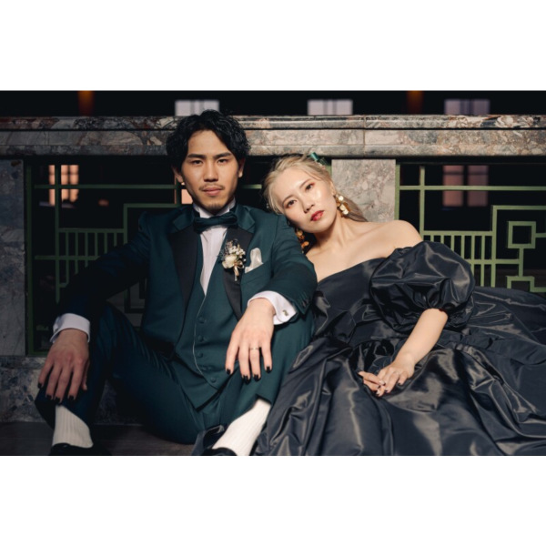 洋装×赤リップ♥️