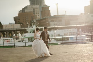 夕景は象の鼻パークへ。