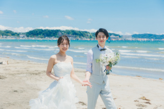 青い海と空の湘南ロケーション