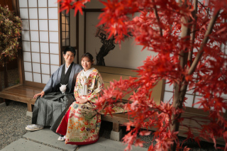 和室も、可愛いお花背景も！いいとこ取りの和洋撮影！　photo by谷澤明美