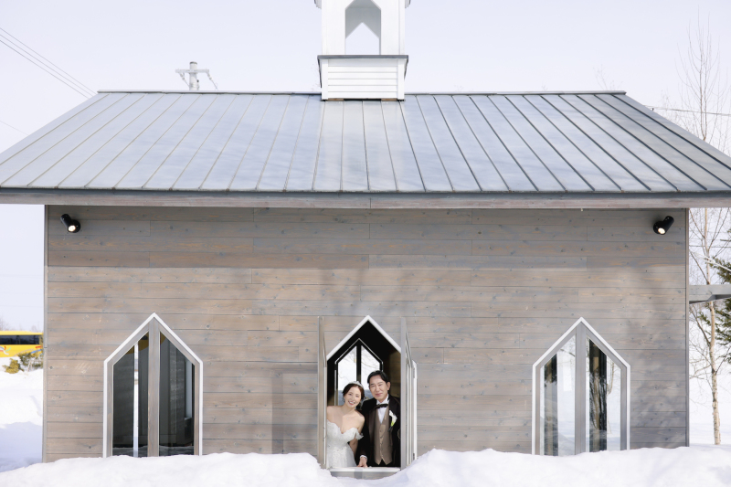 冬の北海道で撮るウェディングフォト