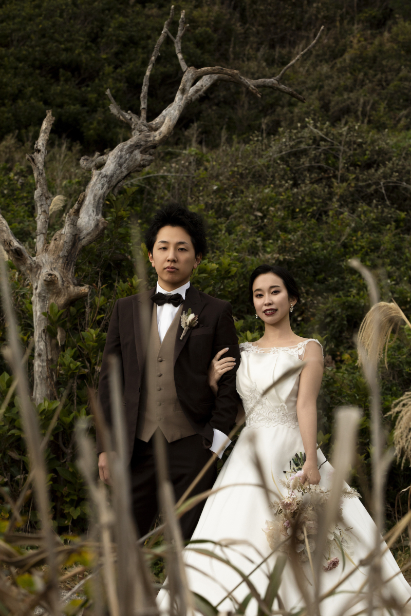 城ヶ島の夕日に溶け込むヘアメイク