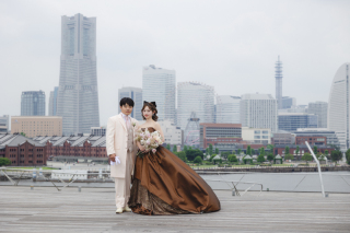 おしゃれなタキシード&ドレスで大さん橋撮影!
