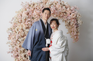 二種類の和装で屋内庭園と三渓園撮影