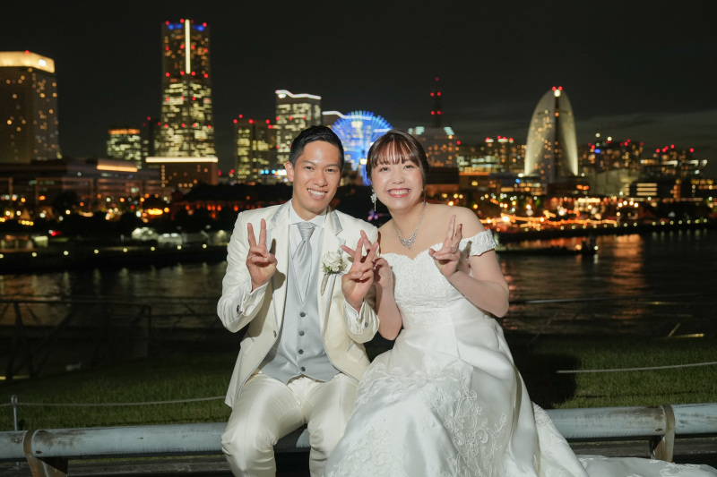 横浜の夜景！大桟橋ウェディングフォトのご紹介！Photographer：齋藤燎佑