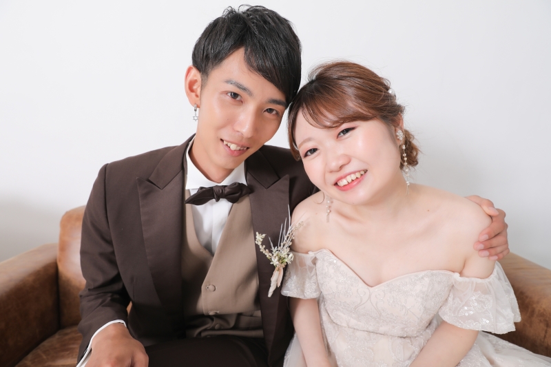 ベージュ×ホワイトのツートンカラー*【洋装ハウススタジオ in みなとみらい店】