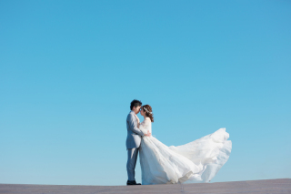 快晴の大桟橋の爽やかさ