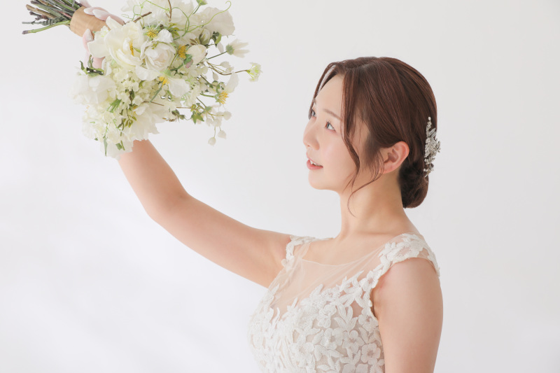 白いシンプルな背景で韓国フォト！