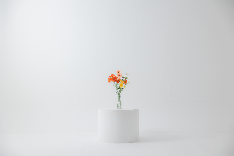 お花と2人