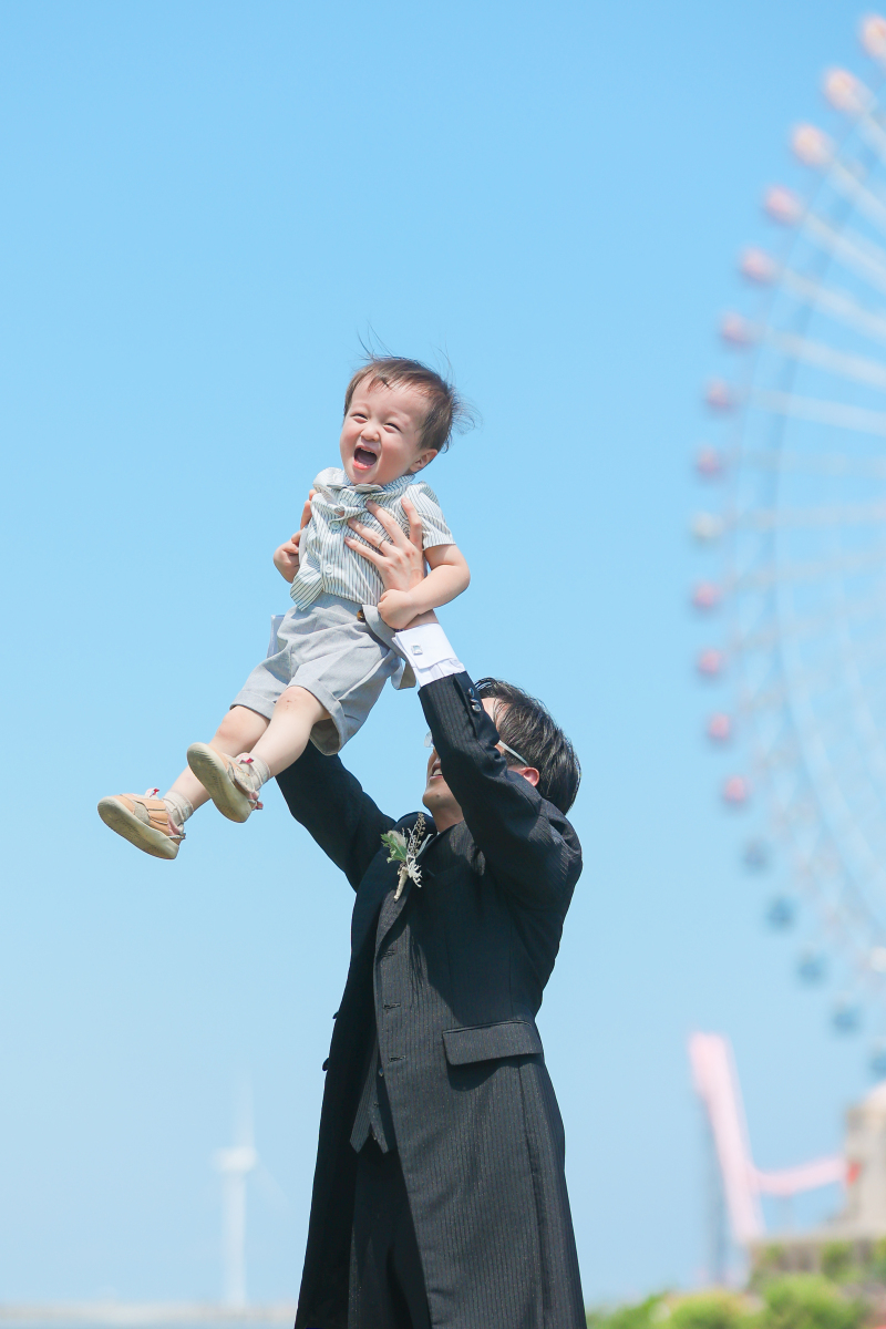 子どもと一緒に!青空と笑顔が弾ける、みなとみらいロケ photo by 谷澤明美
