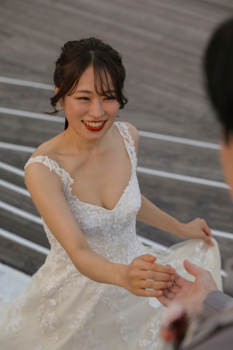 大桟橋でロマンチックな撮影
