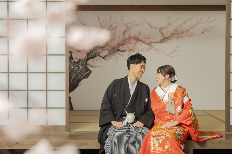 みなとみらい店の屋内庭園スタジオでいろいろな季節の背景で