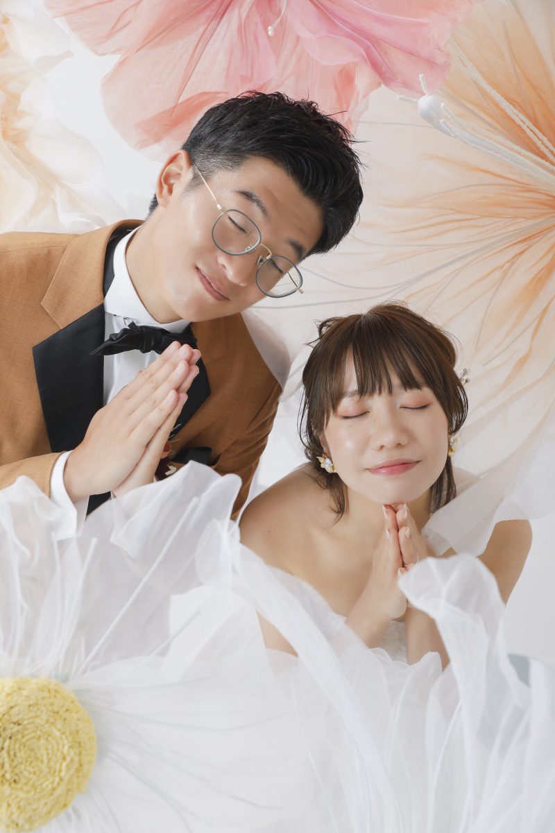 お花に囲まれて