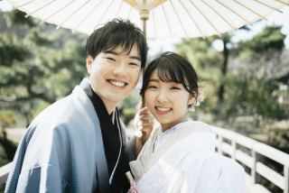 紅葉前の三溪園ロケーション