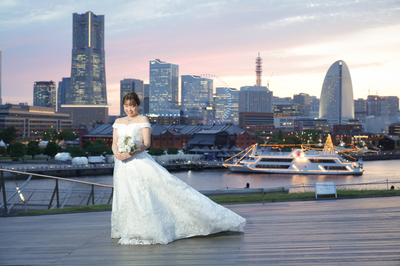 横浜の夜景！大桟橋ウェディングフォトのご紹介！Photographer：齋藤燎佑