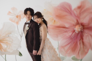 お花に囲われて