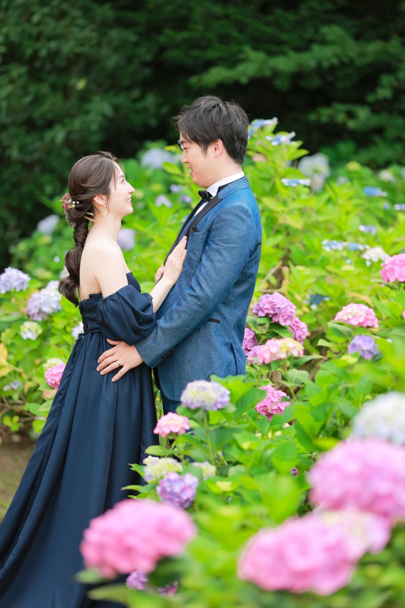 葉山の紫陽花と海とわんちゃん。 photo by 谷澤明美