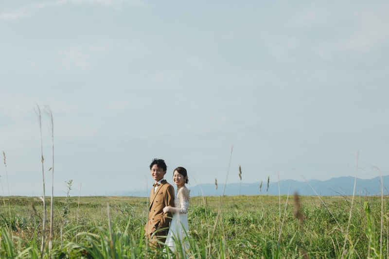 はまなすの丘公園+海ロケーションで爽やかなウエディングフォト✨