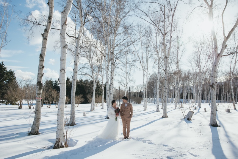 冬の前田森林公園で撮影するウエディングフォト☃️✨