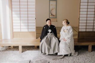 スタジオSOLAの屋内庭園スタジオで和装ウエディングフォト！