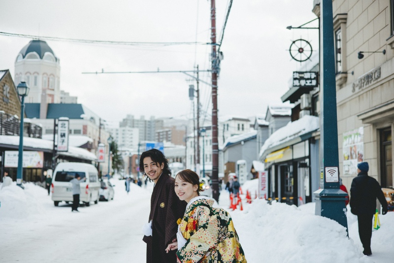 小樽の雪景色で残す、和装ロケーション撮影☃️