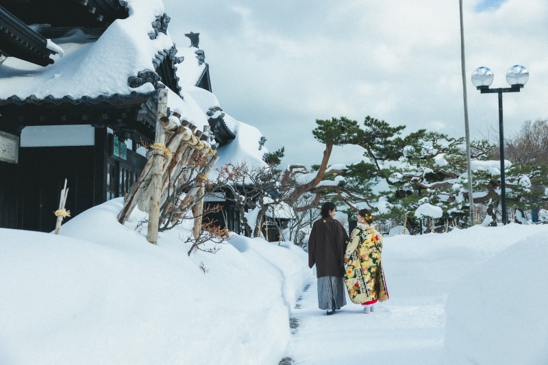 小樽の雪景色で残す、和装ロケーション撮影☃️