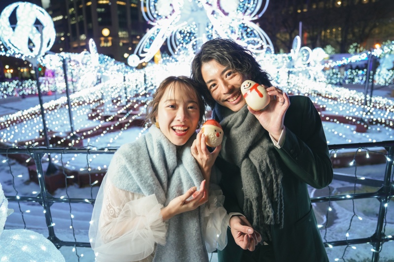 夜のすすきのでカジュアル&おしゃれなウエディングフォト!