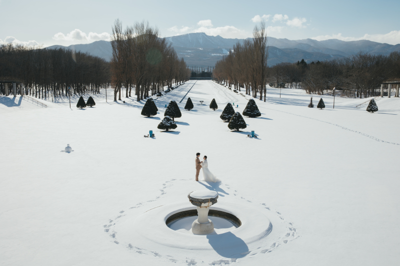 冬の前田森林公園で撮影するウエディングフォト☃️✨